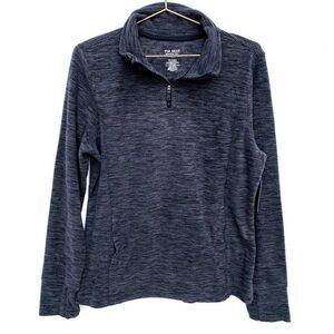 NWT Tek Gear Dark Gray Marled Fleece Quarter Zip